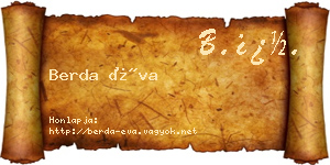 Berda Éva névjegykártya